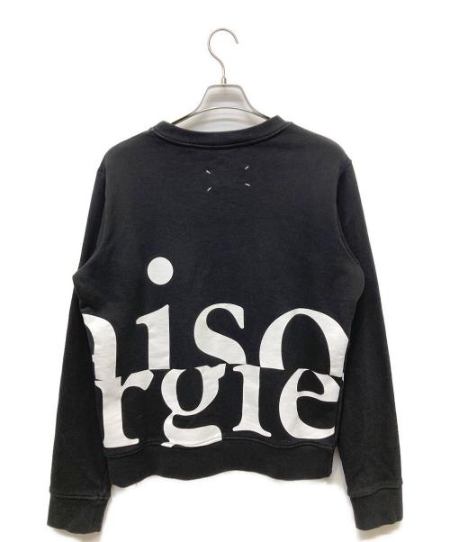 Maison Margiela（メゾンマルジェラ）Maison Margiela (メゾンマルジェラ) ロゴプリントスウェットトレーナー ブラック サイズ:Lの古着・服飾アイテム