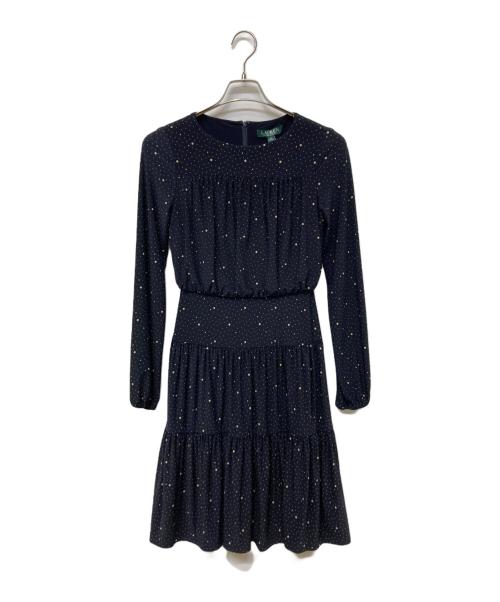 LAUREN RALPH LAUREN（ローレンラルフローレン）LAUREN RALPH LAUREN (ローレンラルフローレン) 長袖ワンピース ネイビー サイズ:Free 未使用品の古着・服飾アイテム