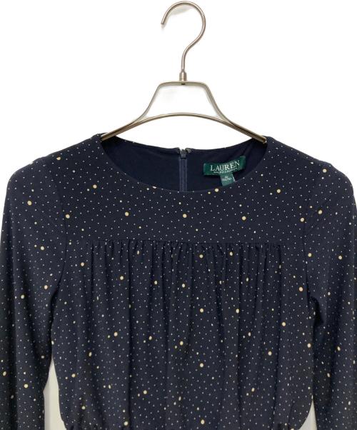 LAUREN RALPH LAUREN（ローレンラルフローレン）LAUREN RALPH LAUREN (ローレンラルフローレン) 長袖ワンピース ネイビー サイズ:Free 未使用品の古着・服飾アイテム