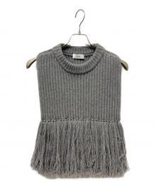 HYKE（ハイク）の古着「ウールフリンジベスト」｜グレー