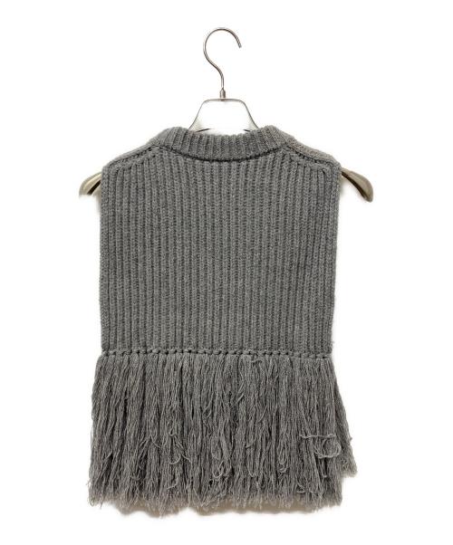 HYKE（ハイク）HYKE (ハイク) ウールフリンジベスト グレー サイズ:Freeの古着・服飾アイテム