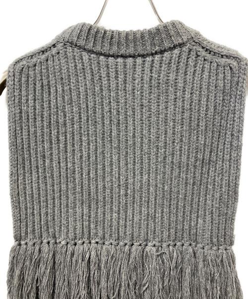 HYKE（ハイク）HYKE (ハイク) ウールフリンジベスト グレー サイズ:Freeの古着・服飾アイテム