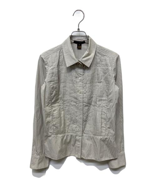 LOUIS VUITTON（ルイ ヴィトン）LOUIS VUITTON (ルイ ヴィトン) 長袖シャツ ホワイト×ブラウン サイズ:38の古着・服飾アイテム
