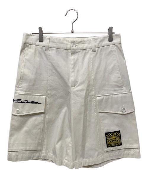 LOUIS VUITTON（ルイ ヴィトン）LOUIS VUITTON (ルイ ヴィトン) エンブロイダードコットンカーゴハーフパンツ ホワイト サイズ:48の古着・服飾アイテム