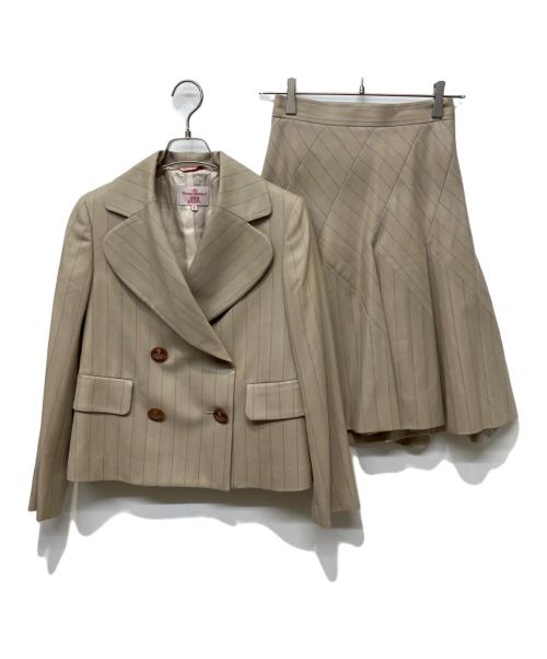 Vivienne Westwood（ヴィヴィアンウエストウッド）Vivienne Westwood (ヴィヴィアンウエストウッド) セットアップスーツ ベージュ サイズ:Sの古着・服飾アイテム