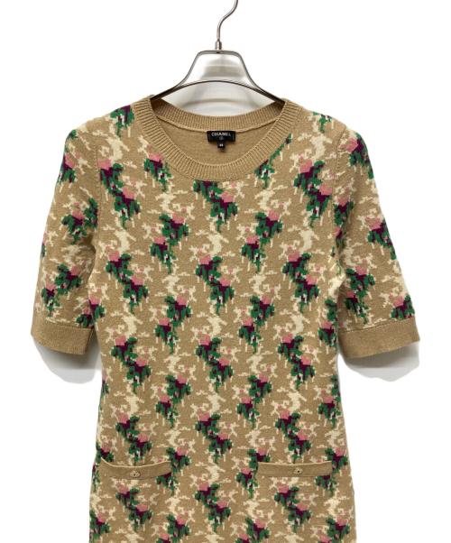 CHANEL（シャネル）CHANEL (シャネル) ニットワンピース ベージュ サイズ:38の古着・服飾アイテム