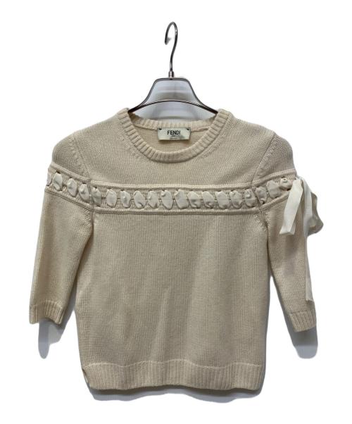 FENDI（フェンディ）FENDI (フェンディ) 厚手ニット ベージュ サイズ:38の古着・服飾アイテム