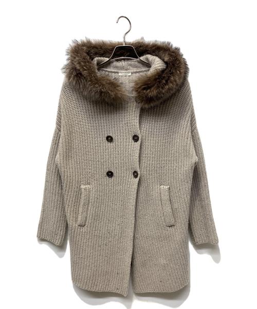 BRUNELLO CUCINELLI（ブルネロクチネリ）BRUNELLO CUCINELLI (ブルネロクチネリ) ニットコート ベージュ サイズ:Mの古着・服飾アイテム