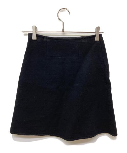 HERMES（エルメス）HERMES (エルメス) ウールスカート ブラック サイズ:34の古着・服飾アイテム
