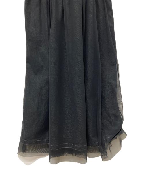 M'S GRACY（エムズグレイシー）M'S GRACY (エムズグレイシー) チュール被せデニムジャンパースカート ブラック サイズ:38の古着・服飾アイテム