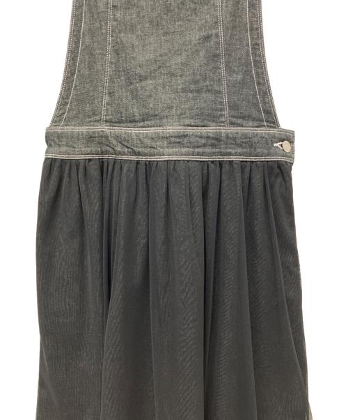 M'S GRACY（エムズグレイシー）M'S GRACY (エムズグレイシー) チュール被せデニムジャンパースカート ブラック サイズ:38の古着・服飾アイテム