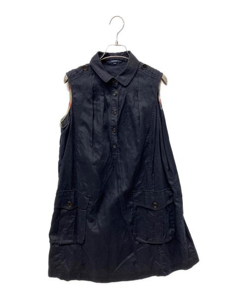 BURBERRY LONDON（バーバリーロンドン）BURBERRY LONDON (バーバリーロンドン) ノースリーブワンピース ネイビー サイズ:44の古着・服飾アイテム