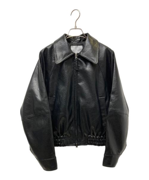 moussy（マウジー）moussy (マウジー) F/LEATHER GATHER ブルゾン ブラック サイズ:FREEの古着・服飾アイテム