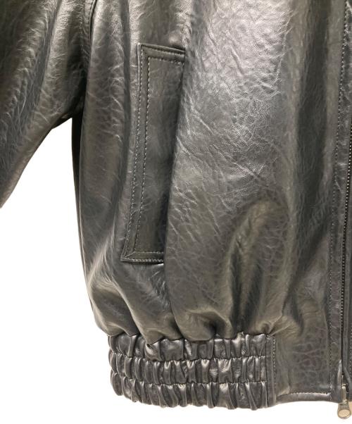 moussy（マウジー）moussy (マウジー) F/LEATHER GATHER ブルゾン ブラック サイズ:FREEの古着・服飾アイテム