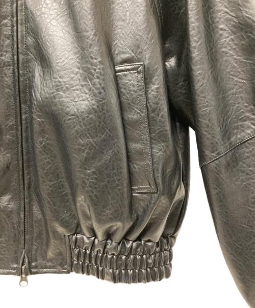 moussy（マウジー）moussy (マウジー) F/LEATHER GATHER ブルゾン ブラック サイズ:FREEの古着・服飾アイテム