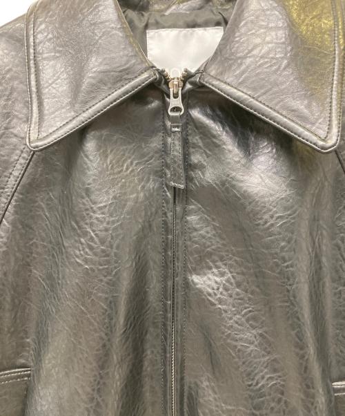 moussy（マウジー）moussy (マウジー) F/LEATHER GATHER ブルゾン ブラック サイズ:FREEの古着・服飾アイテム