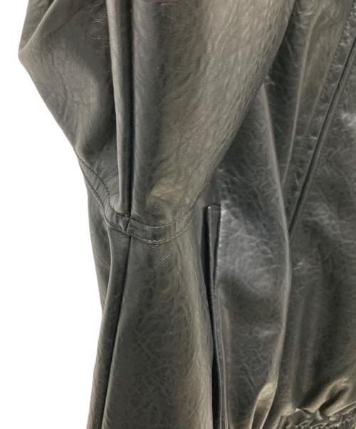 moussy（マウジー）moussy (マウジー) F/LEATHER GATHER ブルゾン ブラック サイズ:FREEの古着・服飾アイテム