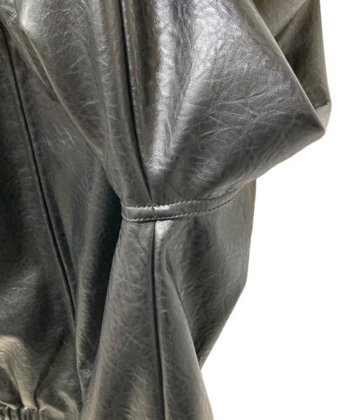 moussy（マウジー）moussy (マウジー) F/LEATHER GATHER ブルゾン ブラック サイズ:FREEの古着・服飾アイテム