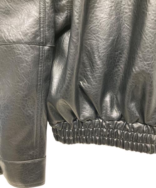 moussy（マウジー）moussy (マウジー) F/LEATHER GATHER ブルゾン ブラック サイズ:FREEの古着・服飾アイテム