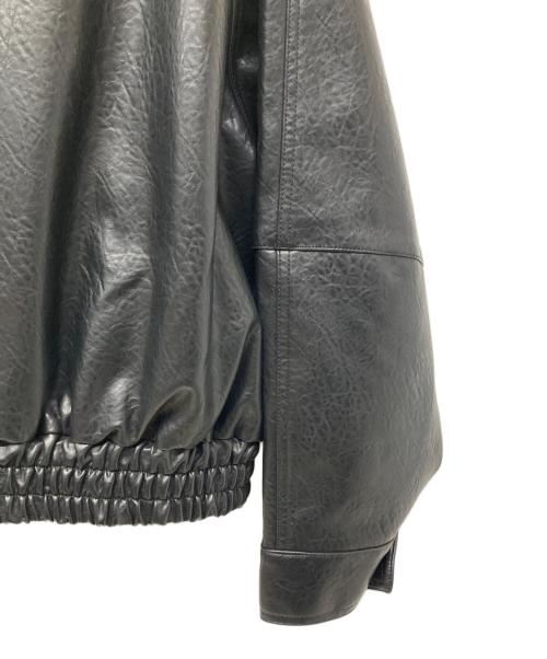 moussy（マウジー）moussy (マウジー) F/LEATHER GATHER ブルゾン ブラック サイズ:FREEの古着・服飾アイテム