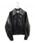 moussy（マウジー）の古着「F/LEATHER GATHER ブルゾン」｜ブラック