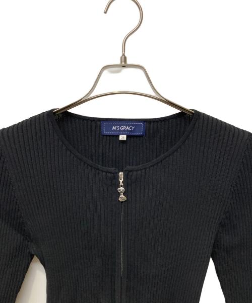 M'S GRACY（エムズグレイシー）M'S GRACY (エムズグレイシー) 薄手カーディガン ブラック サイズ:38の古着・服飾アイテム