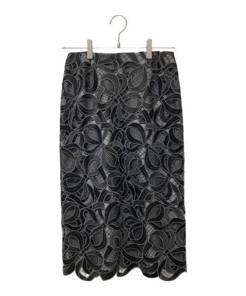 M'S GRACY（エムズグレイシー）M'S GRACY (エムズグレイシー) リボンレースタイトスカート ブラック サイズ:38の古着・服飾アイテム