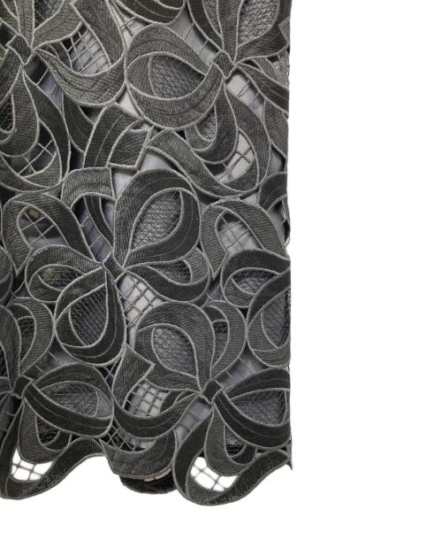 M'S GRACY（エムズグレイシー）M'S GRACY (エムズグレイシー) リボンレースタイトスカート ブラック サイズ:38の古着・服飾アイテム