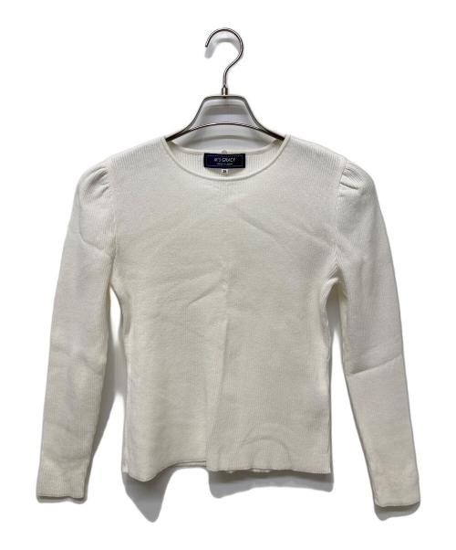 M'S GRACY（エムズグレイシー）M'S GRACY (エムズグレイシー) 薄手ニット ホワイト サイズ:38の古着・服飾アイテム
