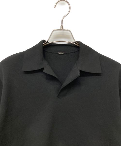 Mila Owen（ミラオーウェン）Mila Owen (ミラオーウェン) 短丈スキッパーポロニット×スカート セットアップ ブラックの古着・服飾アイテム