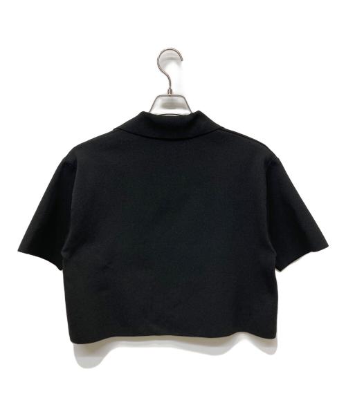 Mila Owen（ミラオーウェン）Mila Owen (ミラオーウェン) 短丈スキッパーポロニット×スカート セットアップ ブラックの古着・服飾アイテム