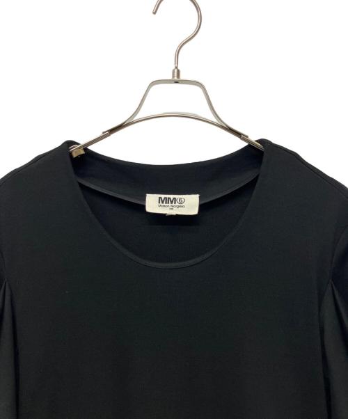 MM6 Maison Margiela（エムエムシックスメゾンマルジェラ）MM6 Maison Margiela (エムエムシックスメゾンマルジェラ) スクープネック パフスリーブワンピース ブラック サイズ:XSの古着・服飾アイテム