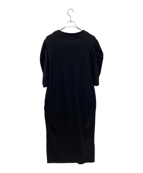 MM6 Maison Margiela（エムエムシックスメゾンマルジェラ）MM6 Maison Margiela (エムエムシックスメゾンマルジェラ) スクープネック パフスリーブワンピース ブラック サイズ:XSの古着・服飾アイテム