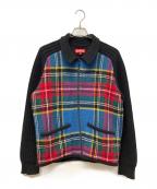 SUPREMEシュプリーム）の古着「Plaid Front Zip Sweater」｜ブラック