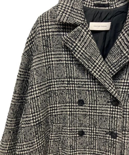 Couture d'adam（クチュールドアダム）Couture d'adam (クチュールドアダム) グレンチェック コート ブラック×ホワイト サイズ:38の古着・服飾アイテム