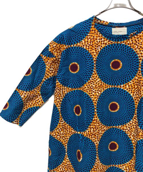 sawa sawa（サワサワ）sawa sawa (サワサワ) 長袖ワンピース ブルー サイズ:Freeの古着・服飾アイテム