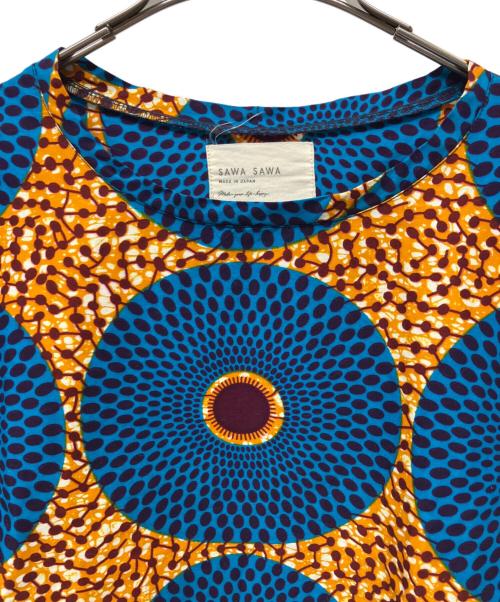 sawa sawa（サワサワ）sawa sawa (サワサワ) 長袖ワンピース ブルー サイズ:Freeの古着・服飾アイテム