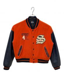 stussy（ステューシー）の古着「スタジャン」｜オレンジ×ネイビー
