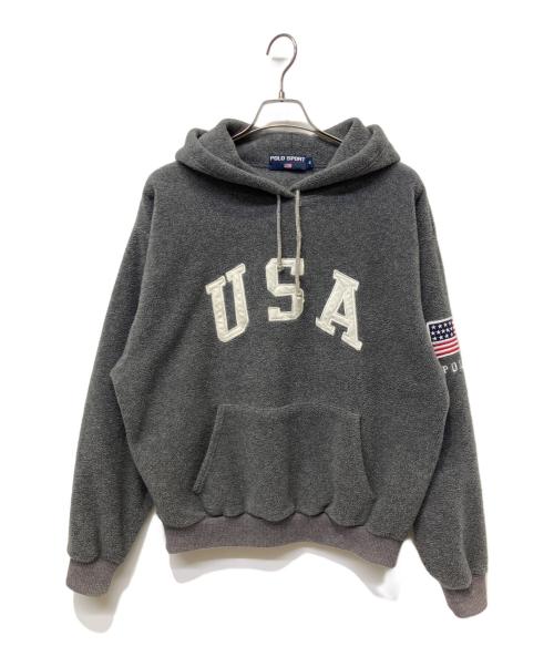 POLO SPORT（ポロスポーツ）POLO SPORT (ポロスポーツ) フリースパーカー グレー サイズ:Mの古着・服飾アイテム