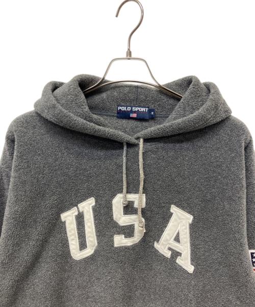 POLO SPORT（ポロスポーツ）POLO SPORT (ポロスポーツ) フリースパーカー グレー サイズ:Mの古着・服飾アイテム