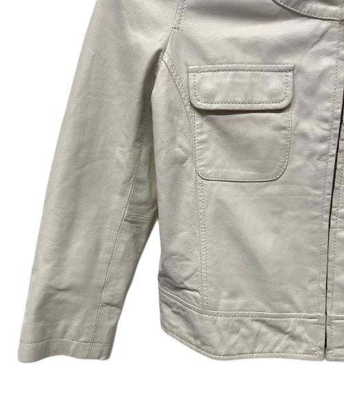 GABRIEL（ガブリエル）Gabriel (ガブリエル) レザージャケット ホワイト サイズ:38の古着・服飾アイテム