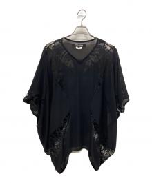 JUNYA WATANABE COMME des GARCONS（(ジュンヤワタナベ コムデギャルソン）の古着「ムササビ型半袖ブラウス」｜ブラック