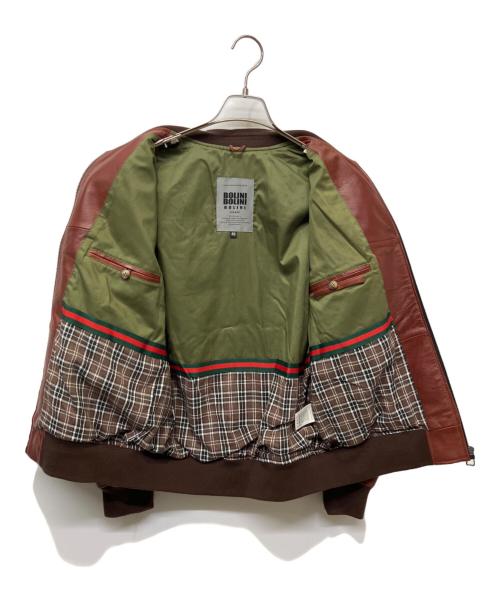 BOLINI（ボリーニ）BOLINI (ボリーニ) インディアンレザーブルゾン ブラウン サイズ:48の古着・服飾アイテム