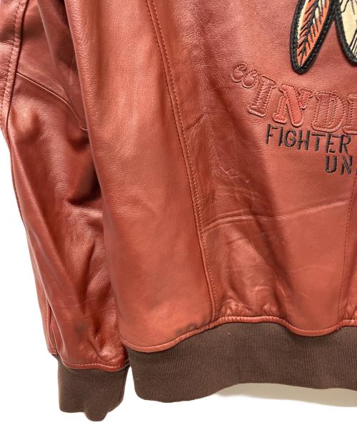 BOLINI（ボリーニ）BOLINI (ボリーニ) インディアンレザーブルゾン ブラウン サイズ:48の古着・服飾アイテム