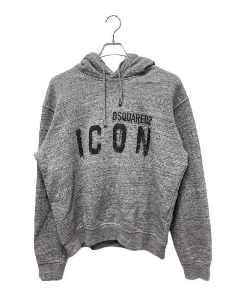 DSQUARED2（ディースクエアード）DSQUARED2 (ディースクエアード) ICON SPRAY SWEATSHIRT ライトグレー サイズ:Lの古着・服飾アイテム