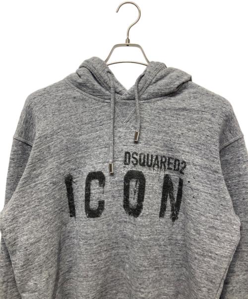 DSQUARED2（ディースクエアード）DSQUARED2 (ディースクエアード) ICON SPRAY SWEATSHIRT ライトグレー サイズ:Lの古着・服飾アイテム