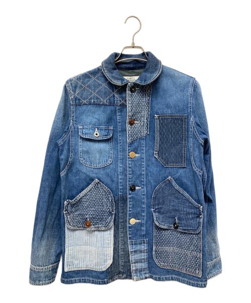 FDMTL（ファンダメンタル）FDMTL (ファンダメンタル) パッチワークデニムカバーオール インディゴ サイズ:1の古着・服飾アイテム