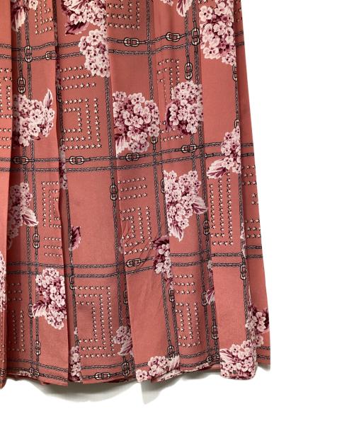 GUCCI（グッチ）GUCCI (グッチ) フローラルプリントシルクプリーツスカート ピンク サイズ:40の古着・服飾アイテム