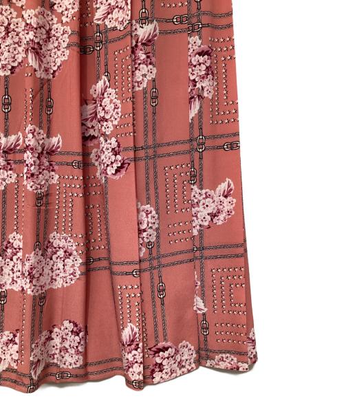 GUCCI（グッチ）GUCCI (グッチ) フローラルプリントシルクプリーツスカート ピンク サイズ:40の古着・服飾アイテム