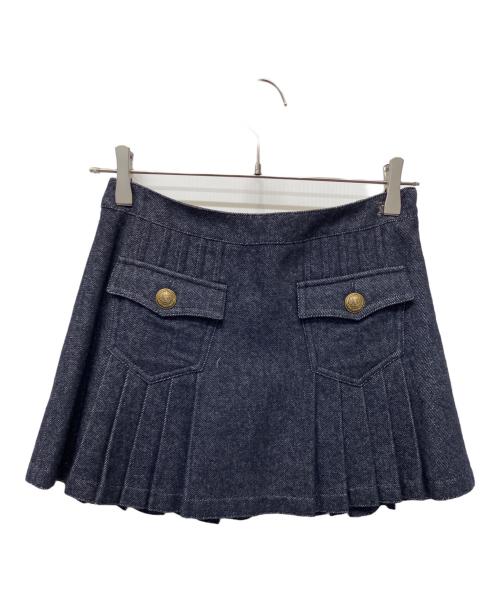 BURBERRY BLUE LABEL（バーバリー ブルー レーベル）BURBERRY BLUE LABEL (バーバリー ブルー レーベル) プリーツミニスカート インディゴ サイズ:36の古着・服飾アイテム